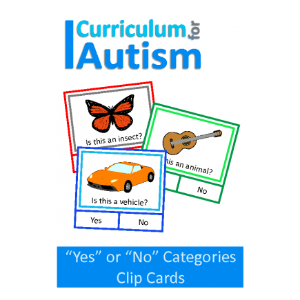 Yes No Categories Clip Cards, Speech Therapy